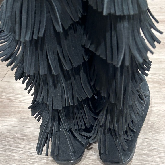 Minnetonka Suede Fringe 5 Layer tall boot women’s size 9 - Picture 10 of 16